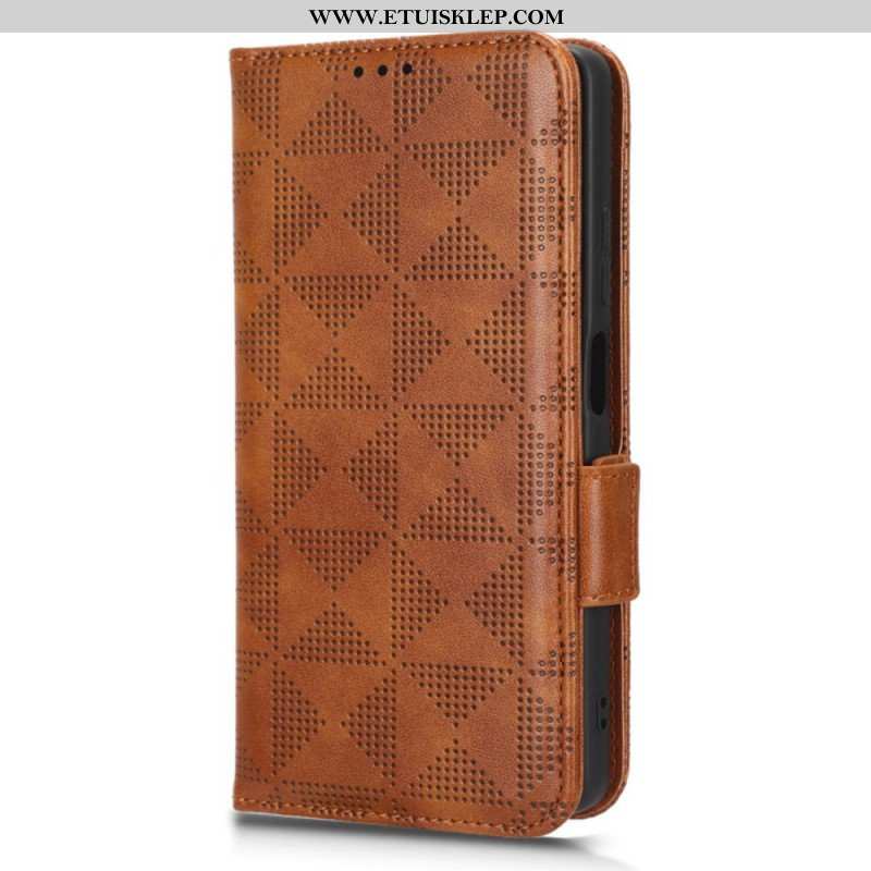 Etui Folio do Poco X5 5G Trójkąty Ze Smyczą